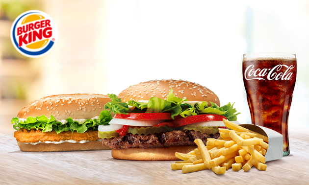 Een large menu naar keuze bij Burger King