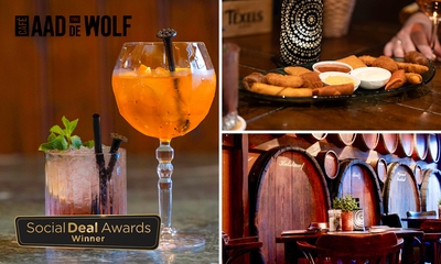 2 cocktails + hapjes bij Café Aad de Wolf