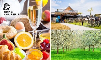 Luxe ontbijt + glas cava in de Haspengouwse natuur bij Café Coureur