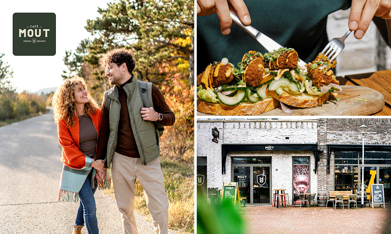 Wandelarrangement met koffie of thee + gebak + 2-gangenlunch bij Café Mout