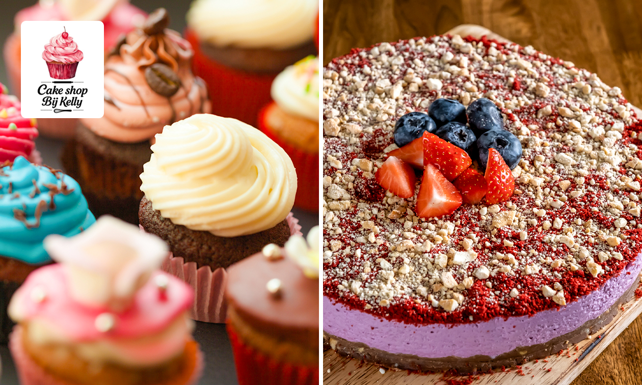 Cupcakes of bavaroistaart naar keuze voor afhaal