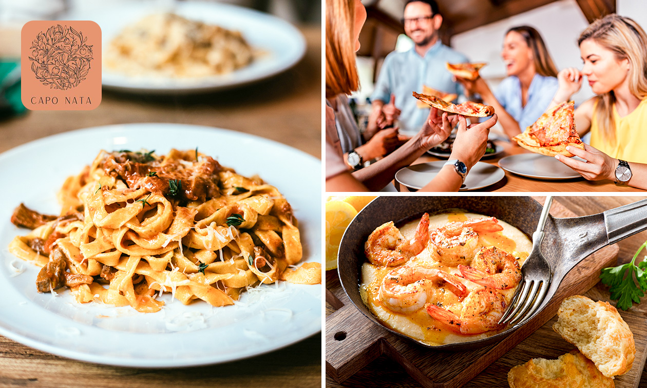 Lunch italien en 2 services ou lunch ou dîner en 3 services à la carte chez Capo Nata