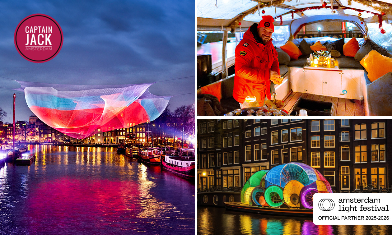 Rondvaart (75 min) + evt. onbeperkt drinken tijdens Amsterdam Light Festival