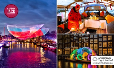Rondvaart (75 min) + evt. onbeperkt drinken tijdens Amsterdam Light Festival