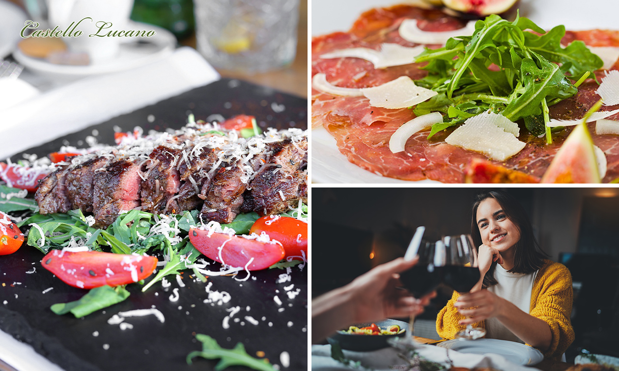 5-gangendiner bij Castello Lucano