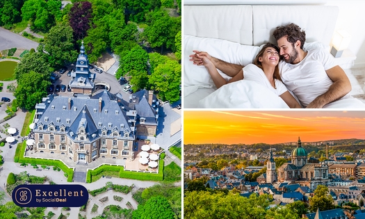 Overnachting voor 2 + ontbijt + welkomstdrankje + evt. fles champagne in Namen