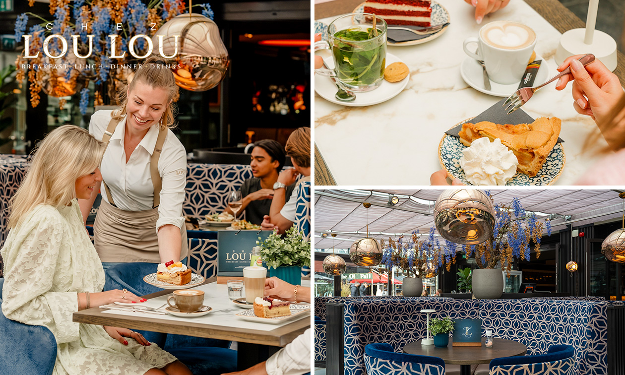 Koffie of thee + gebak naar keuze bij Chez Lou Lou Koffie of thee + gebak naar keuze bij Chez Lou Lou