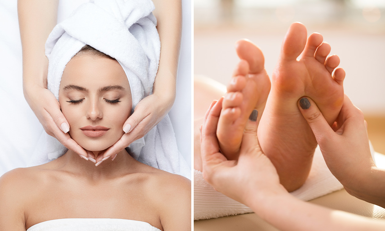 Hoofd- en gezichtsmassage + evt. voetreflex (45 of 90 min)