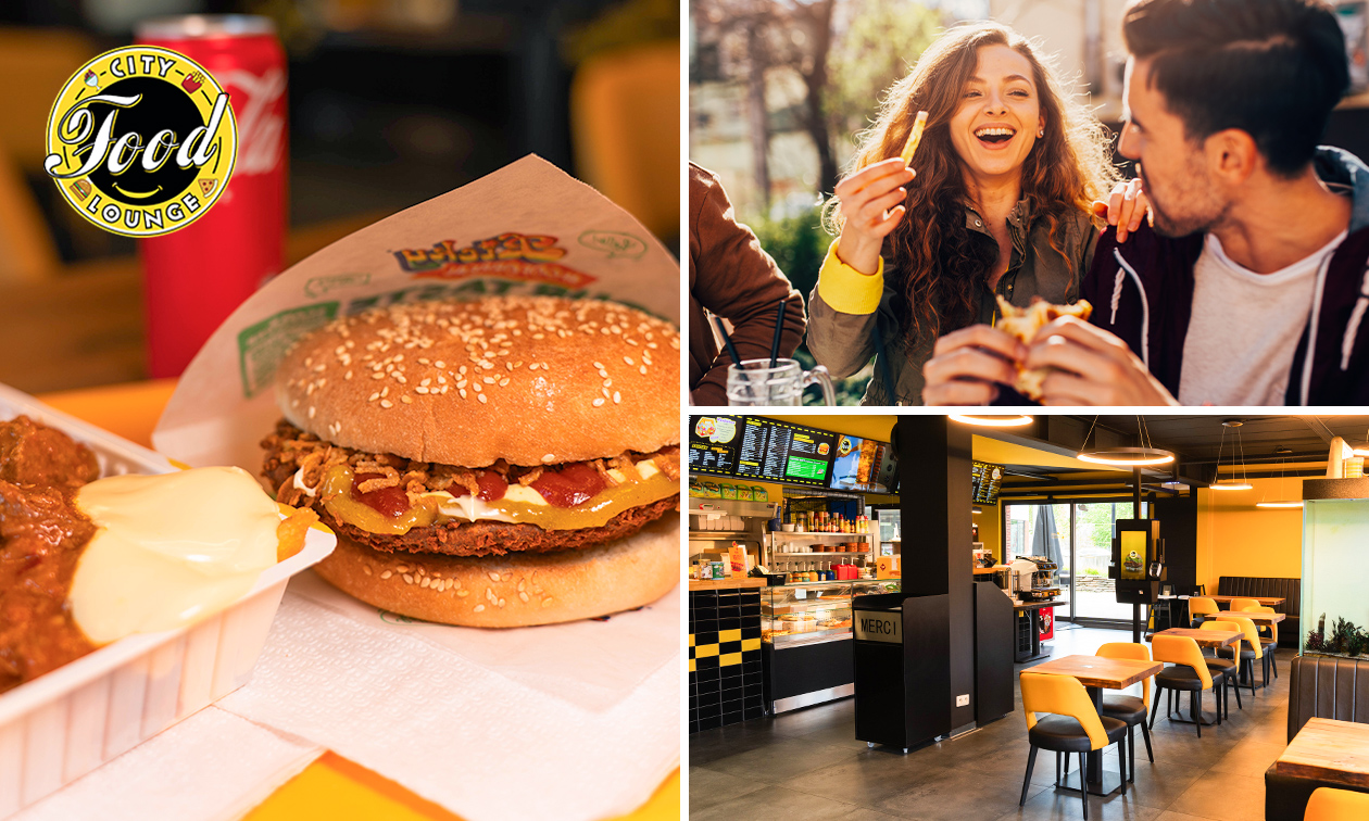 Friet of burgermenu + frisdrank