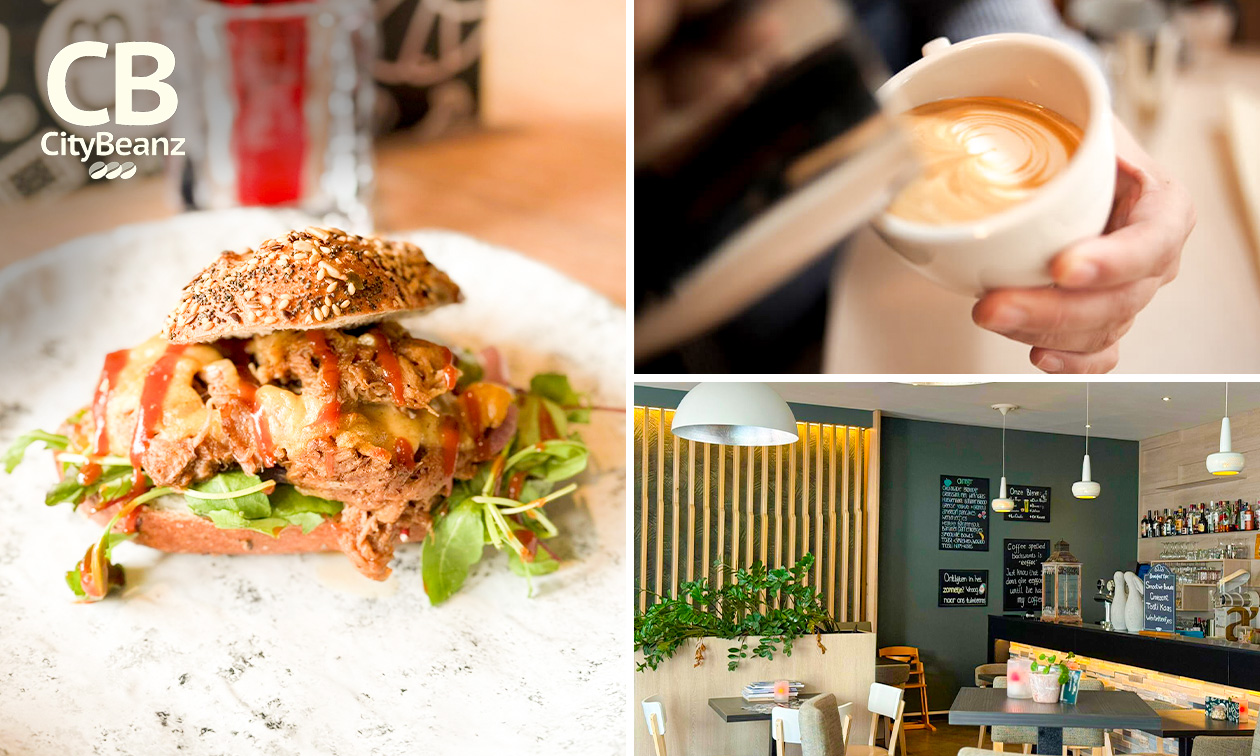 2-gangen keuzelunch of gebak + warme drank naar keuze bij CityBeanz in hartje Vlissingen