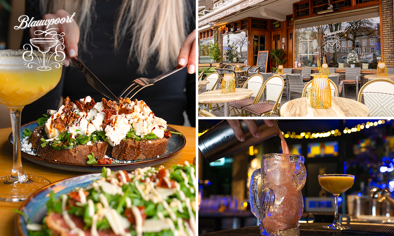 Lunchgerecht + evt. cocktail bij Cocktailbar Blauwpoort