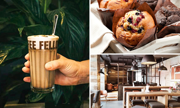 Afhalen: koffie + muffin naar keuze bij Coffee Fellows