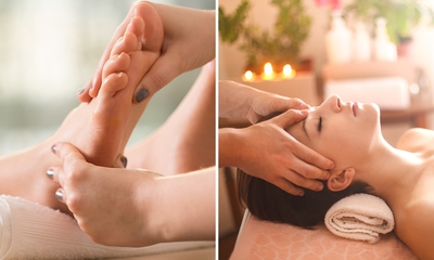 Gezichtsbehandeling, voetreflexologie (50 min) of massage naar keuze (60 min)