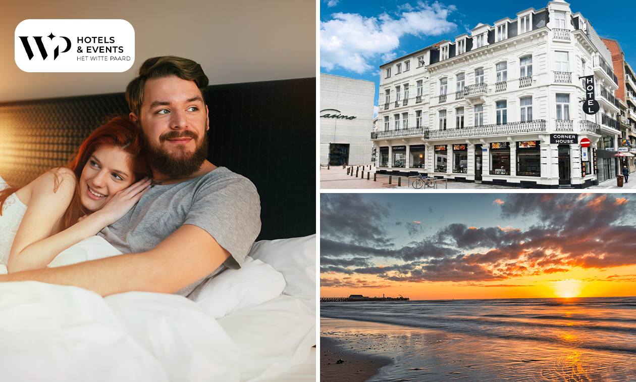 Overnachting voor 2 + ontbijt + late check-out in hartje Blankenberge