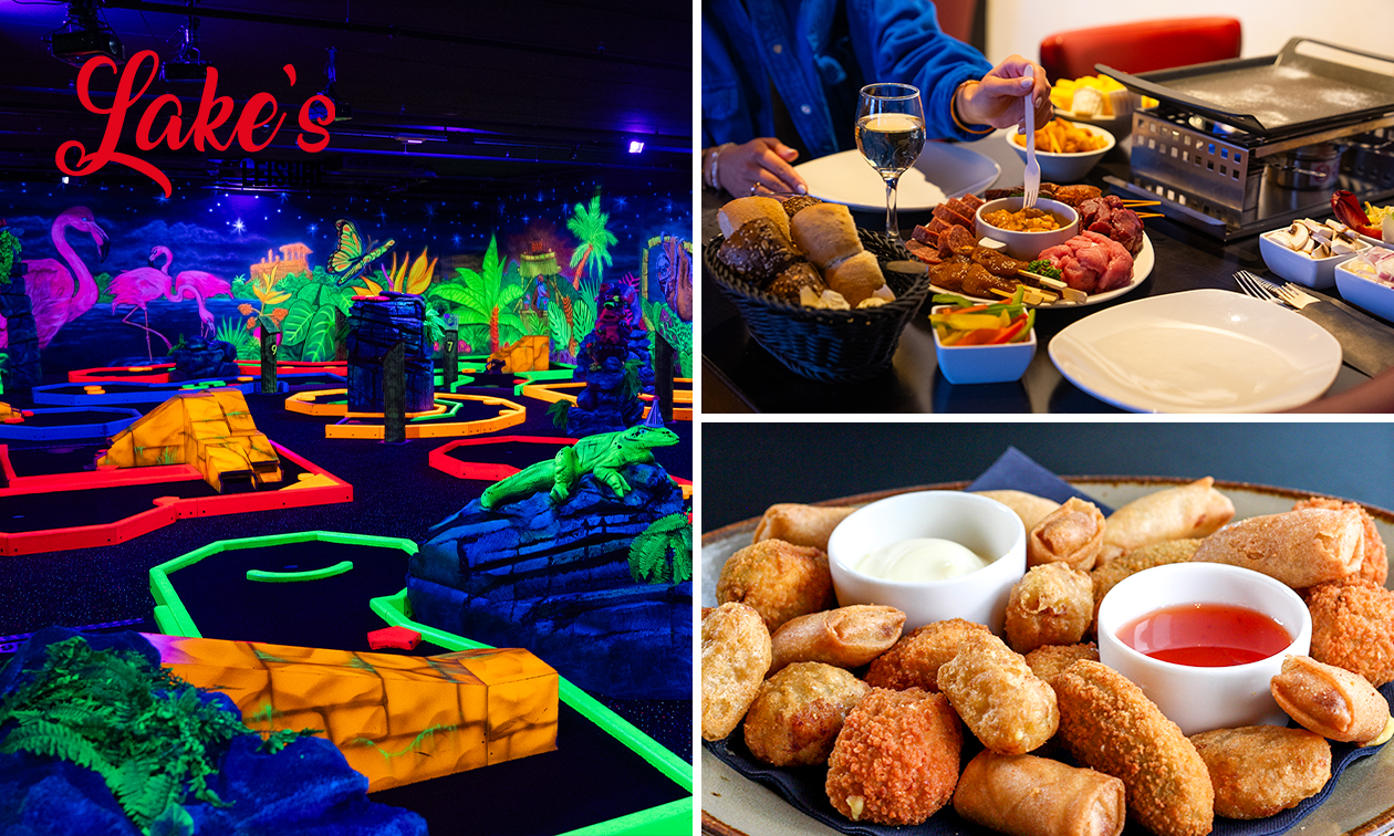 18 holes Crazy-Golf + tafelgrillen of borrelgarnituur