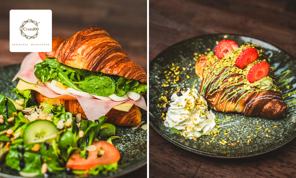 Hartige croissant à la carte + eventueel een zoete croissant naar keuze in Brussel