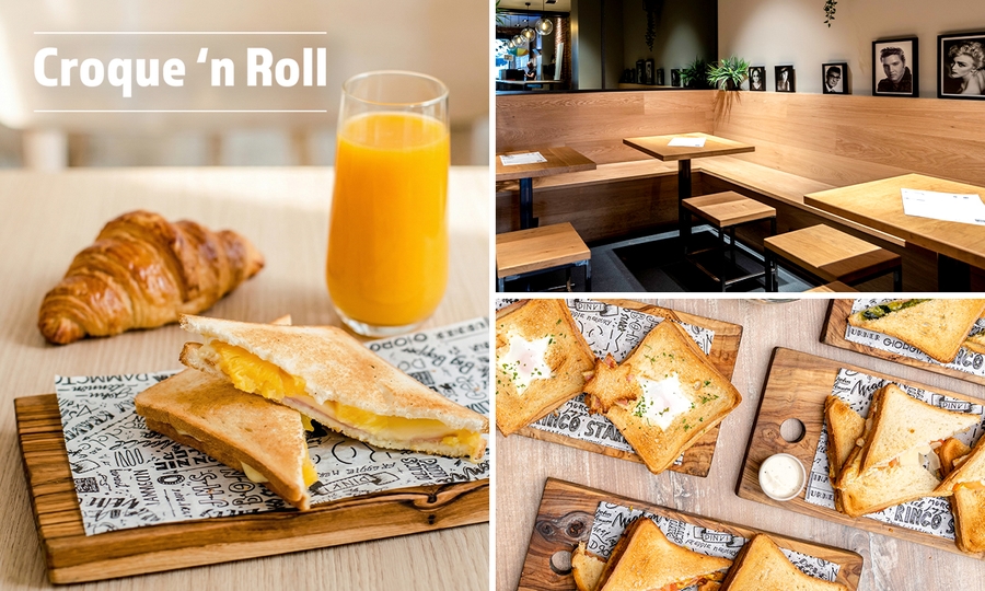 2 croques naar keuze + salade + nagerecht bij Croque 'n Roll