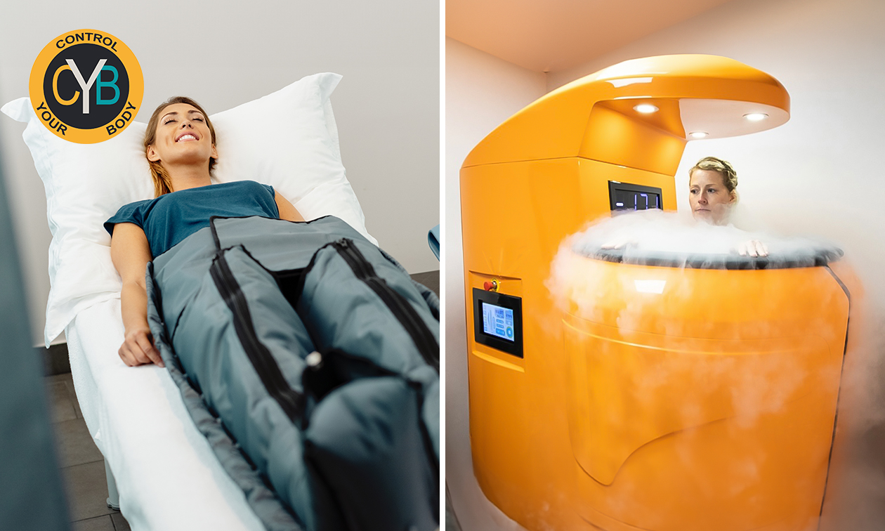 1, 3 of 5 cryotherapiesessie(s) of compressie/lymfedrainage-behandeling(en)