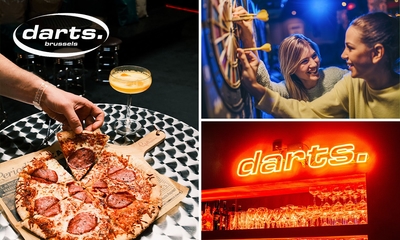 Darts (1 of 2 uur) voor 2 tot 6 personen + een plankje of pizza om te delen + drankjes in Brussel