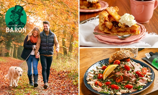 Wandelarrangement met 2-gangenlunch + gebak