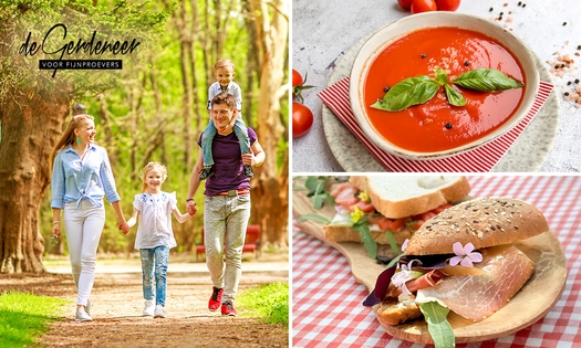 Wandelarrangement + warme drank + lekkernij + 2-gangen keuzelunch