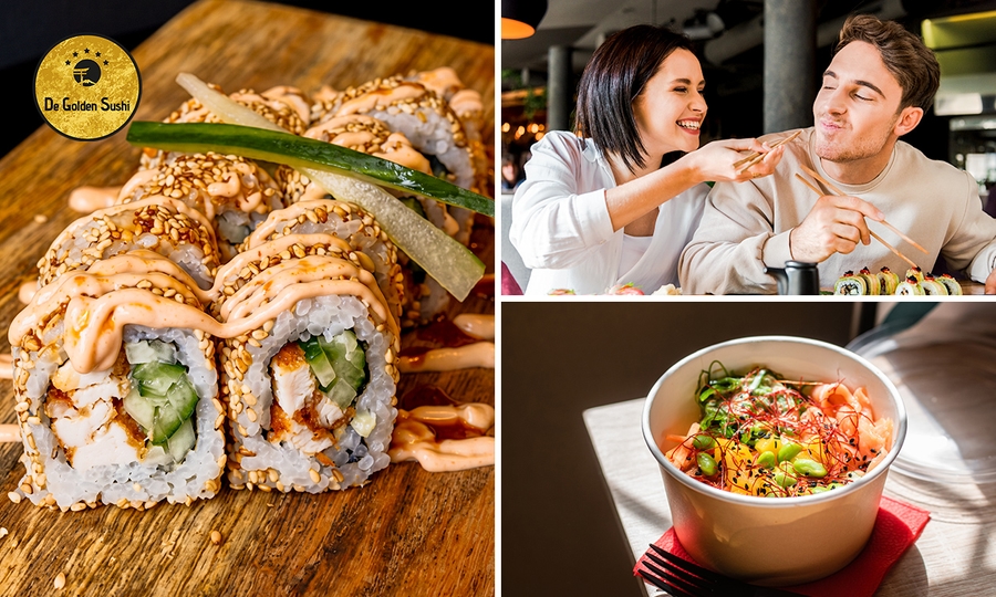 Grote pokébowl of sushibox naar keuze (24, 32 of 60 stuks)