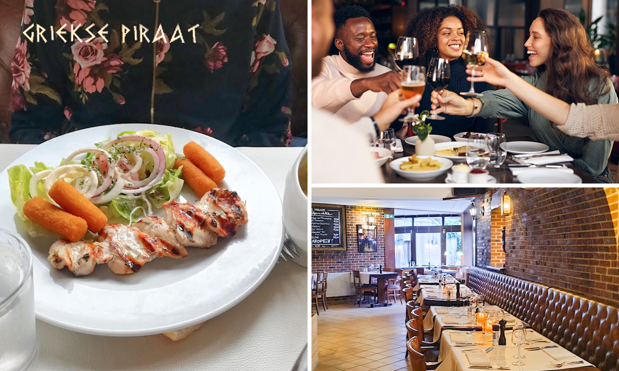 Grieks 3-gangendiner + drankje bij De Griekse Piraat