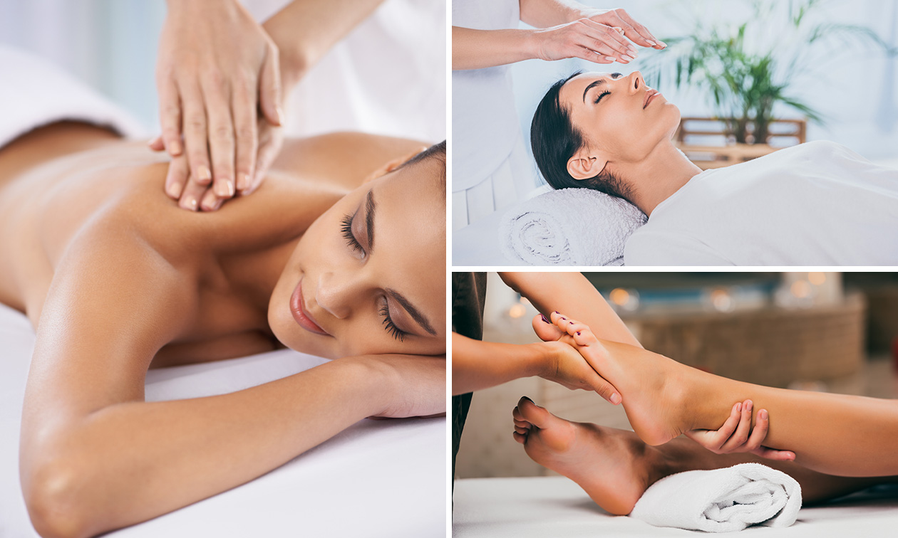 Voetreflex-, of chakra-rugmassage of reikibehandeling (60 min)