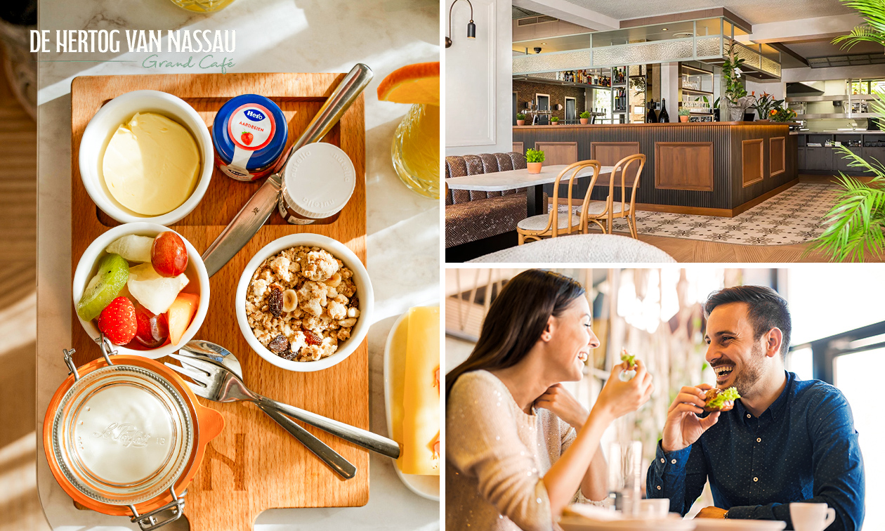 Ontbijtplank of 2-gangenlunch in Baarle-Nassau