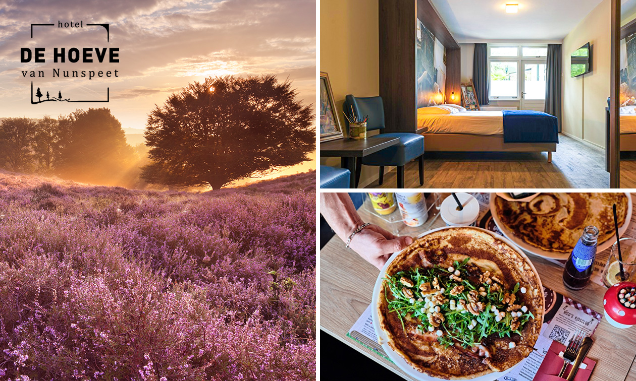 Overnachting voor 2 + ontbijt + luxe pannenkoek op de Veluwe