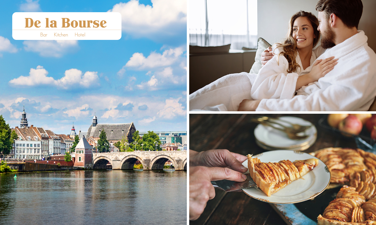 Overnachting voor 2 + koffie + vlaai of hoofdgerecht in Maastricht