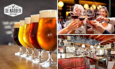 Bierproeverij of 2 glazen wijn + borrelplank bij de Naober