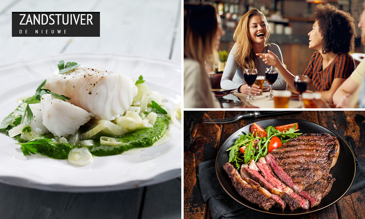 3-gangen keuzediner of -lunch bij DE NIEUWE ZANDSTUIVER