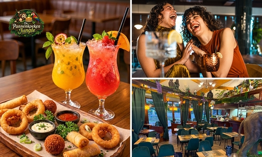 2 cocktails of mocktails + 8 hapjes bij De Pannenkoeken Jungle