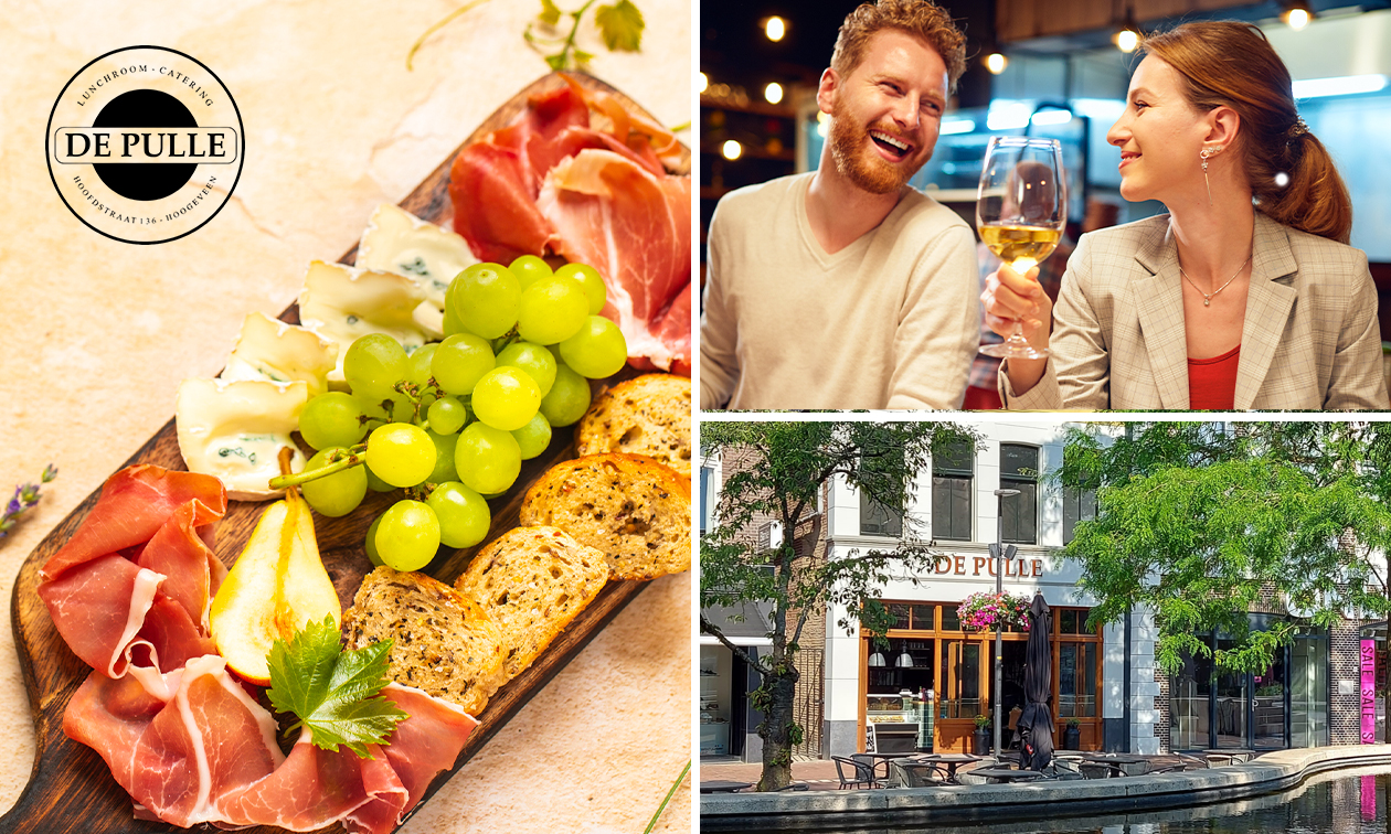Luxe borrelplank + 2 drankjes naar keuze bij De Pulle