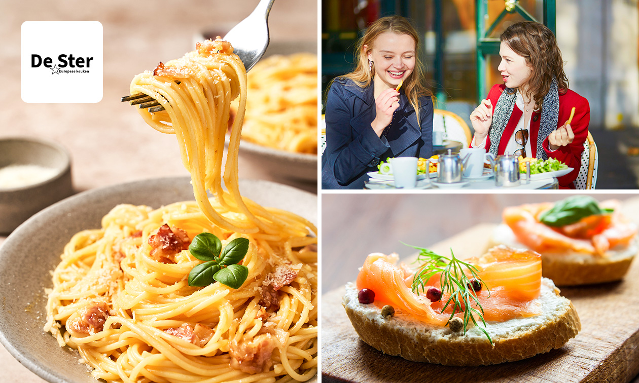 2-gangendiner à la carte of 3-gangen All-You-Can-Eat-buffet