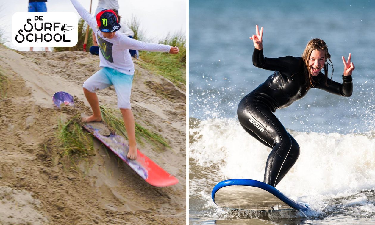 Surfen + sandboarden (totaal 4 uur)