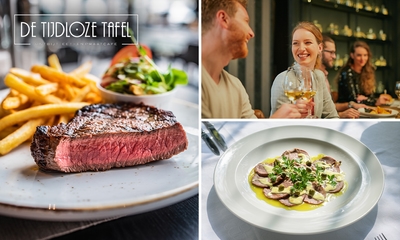 Lunch en 2 services ou menu en 3 services à la carte au restaurant De Tijdloze Tafel