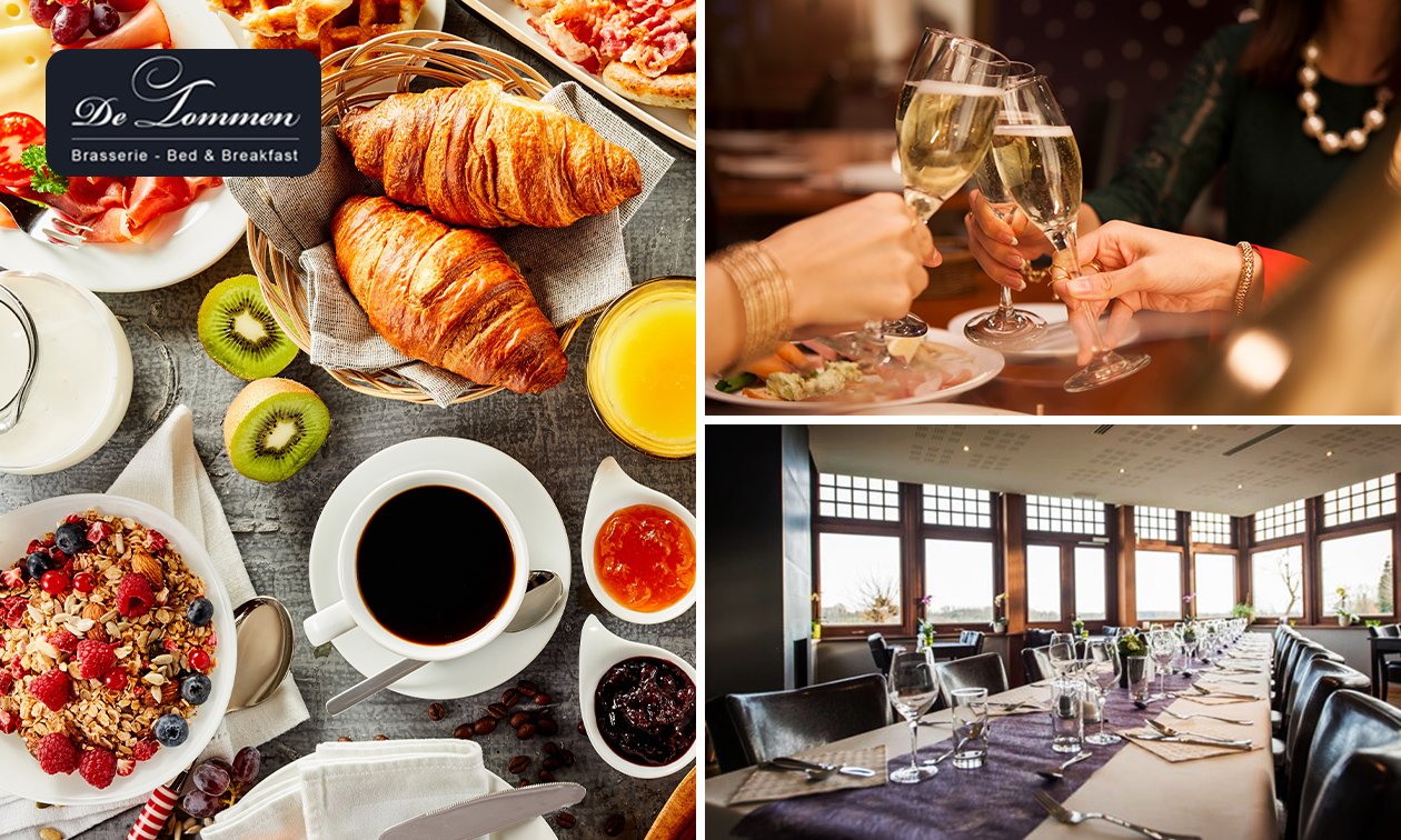 Luxe ontbijtbuffet + glas cava bij de Tommen