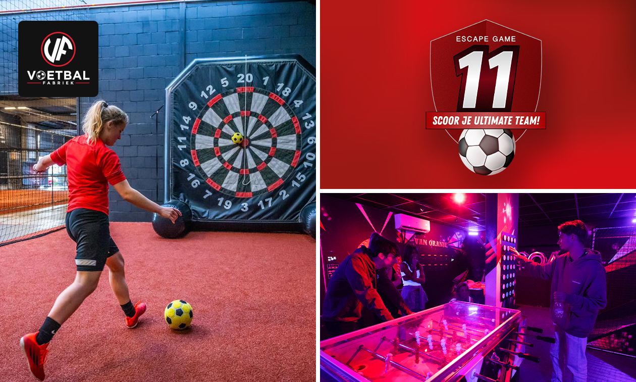 Voetbalactiviteiten (1,5 uur) + evt. escaperoom bij De Voetbalfabriek