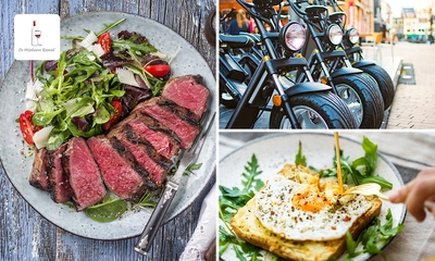 E-scooter- of fatbikehuur + luxe ontbijt, 3-gangenlunch of 4-gangen private dining-diner