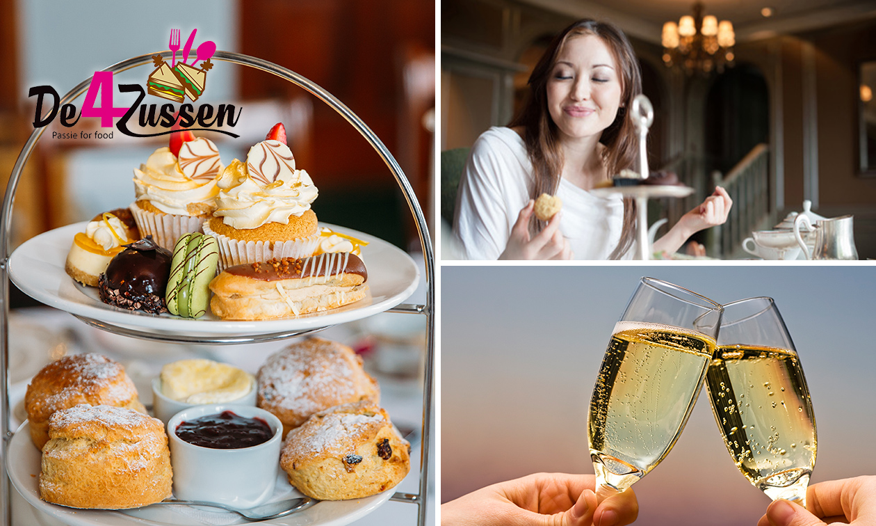 High tea + bubbels of jus d'orange bij De4Zussen