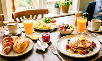 Zoet of hartig ontbijt + eventueel een glas cava in Asse