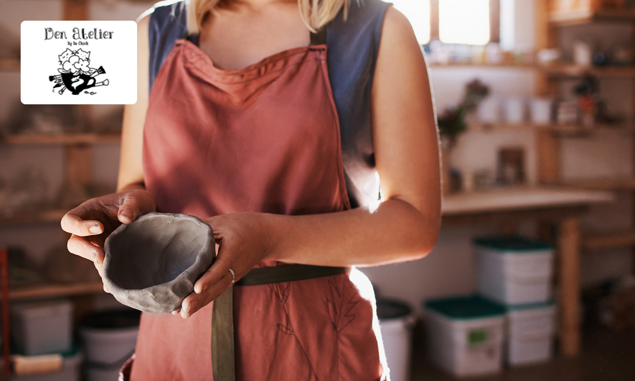 Thema-workshop klei boetseren (2,5 uur) incl. glaasje bubbels en hapjes