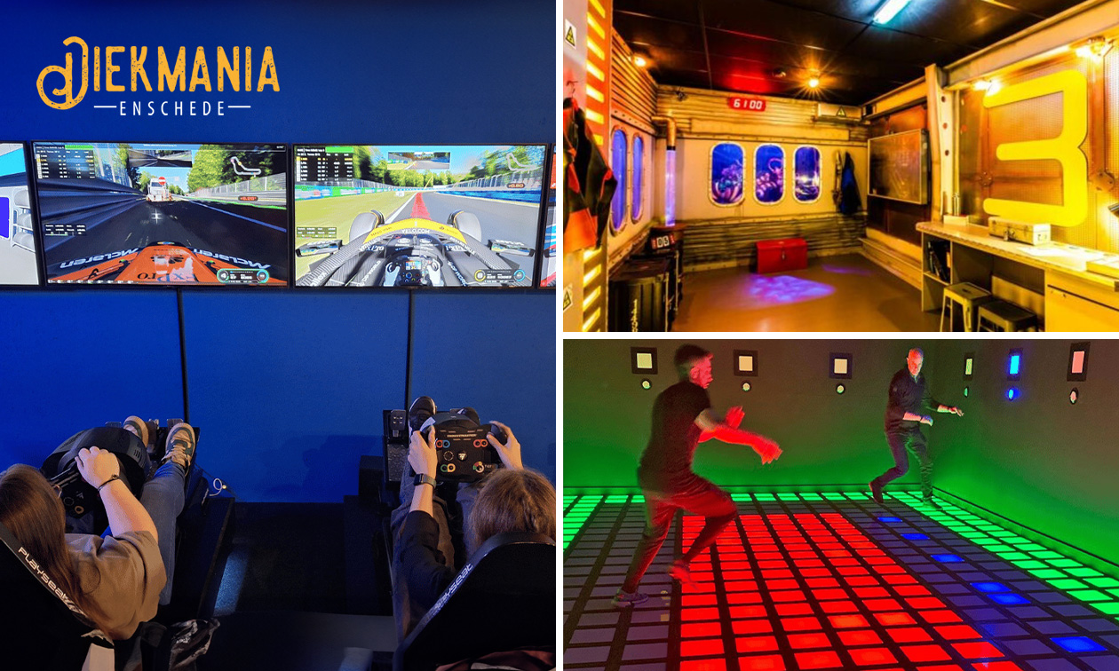 Simracen, escaperoom of all-in-arrangement (60 of 120 min) + evt. bittergarnituur