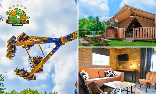 Midweek of weekend in een lodge (2-8 personen) + entree attractiepark met all-in formule