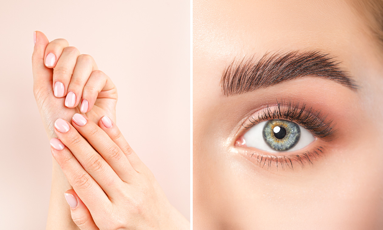 BIAB-behandeling + evt. gellak of brow lamination