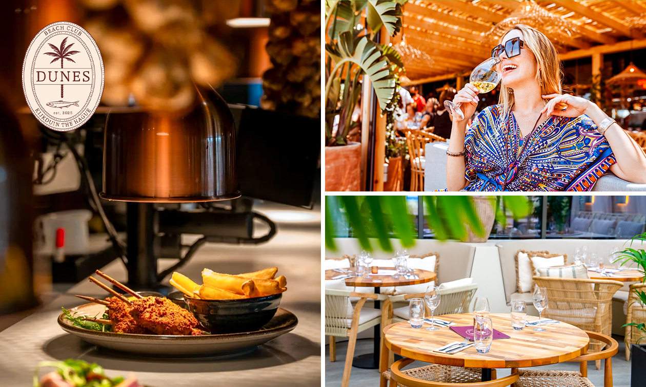 Borrelplank + glas bubbels bij Dunes Beachclub in Kijkduin