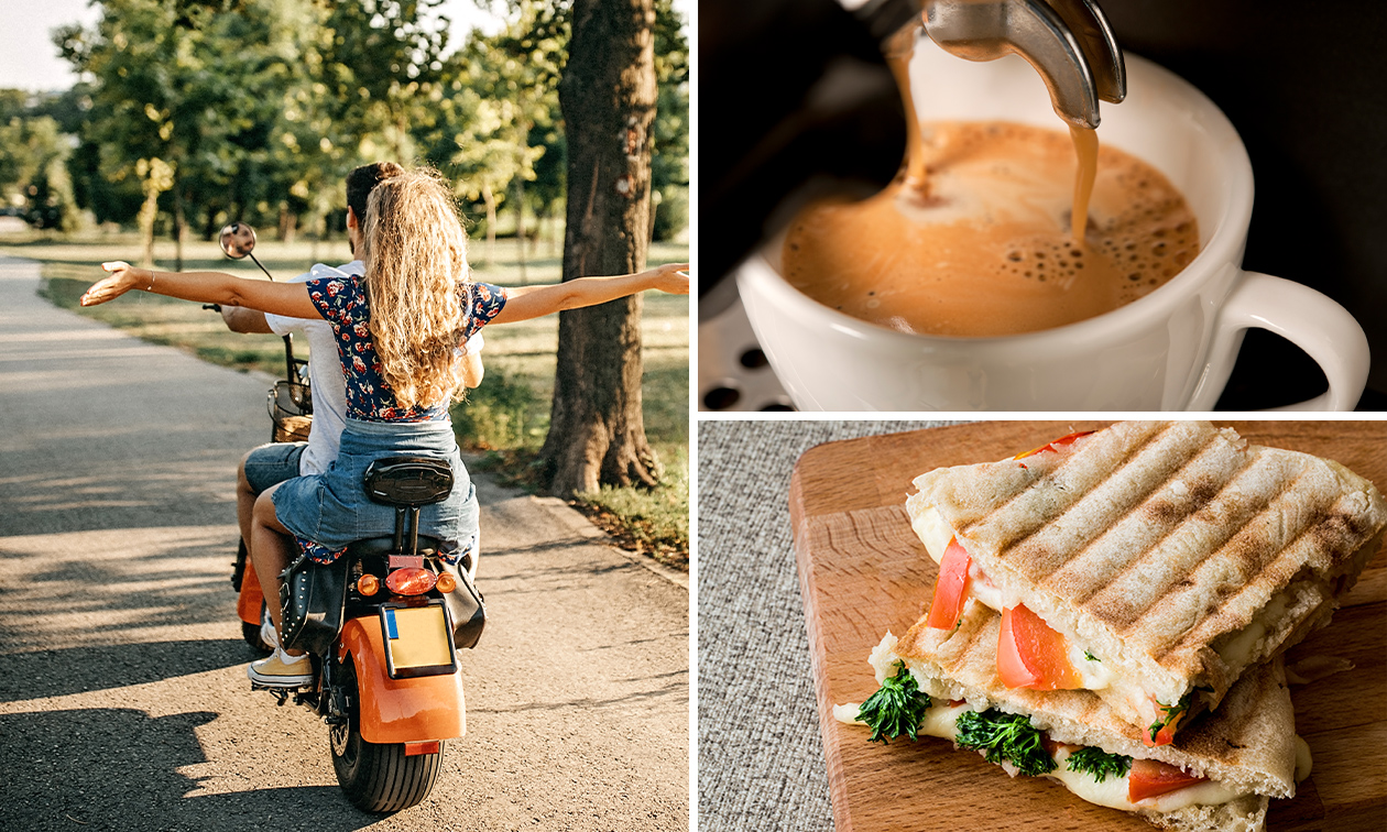 Huur e-chopper (3 uur) + koffie/thee + lunch + golf