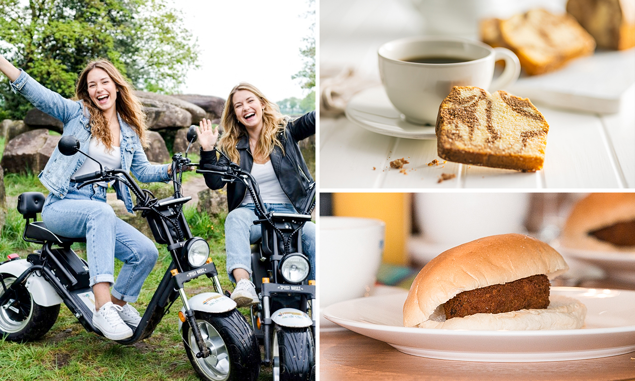 Huur e-chopper + koffie/thee + cake + evt. broodje kroket + minigolf